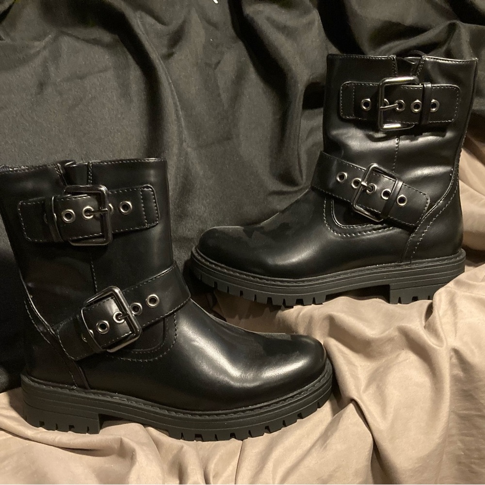 SO Black Ankle Boots with Buckle Detail NEW NEVER WORN